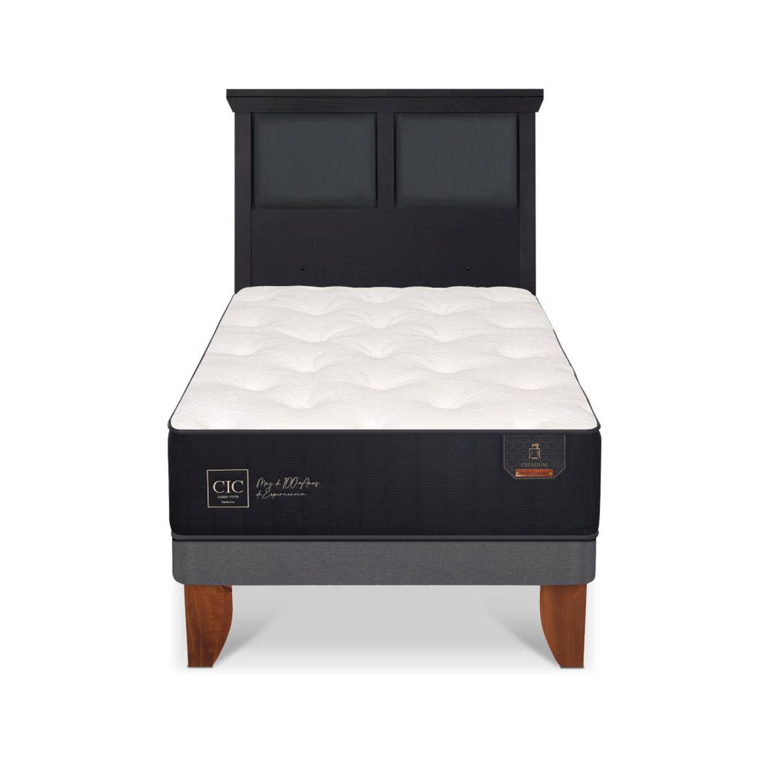Cama Europea Cic Linea Premium / 1.5 Plazas / Base Normal + Respaldo image number 0.0