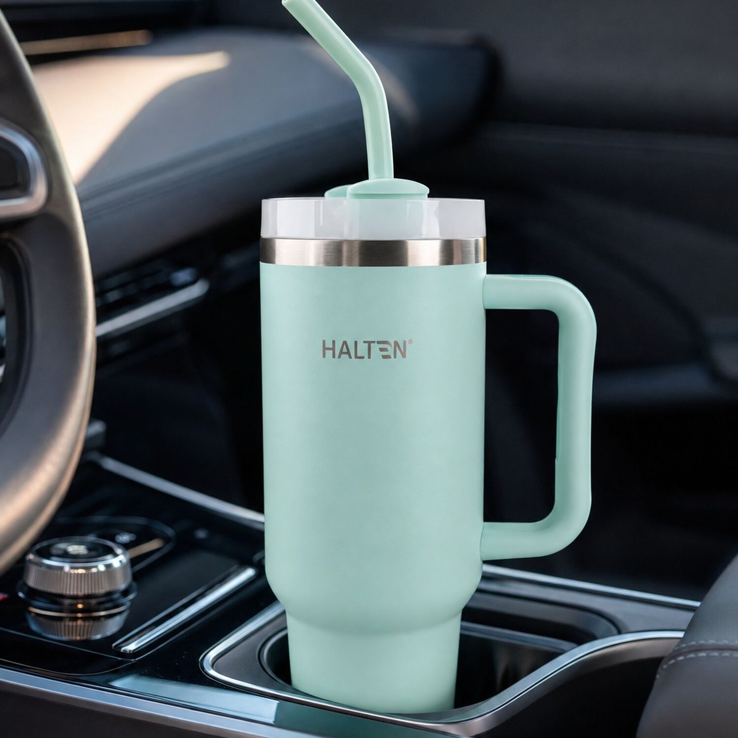 Termo Big Mug 1.2 Litros Acero Inoxidable Con Sorbete Marca Halten Color Verde Menta image number 5.0