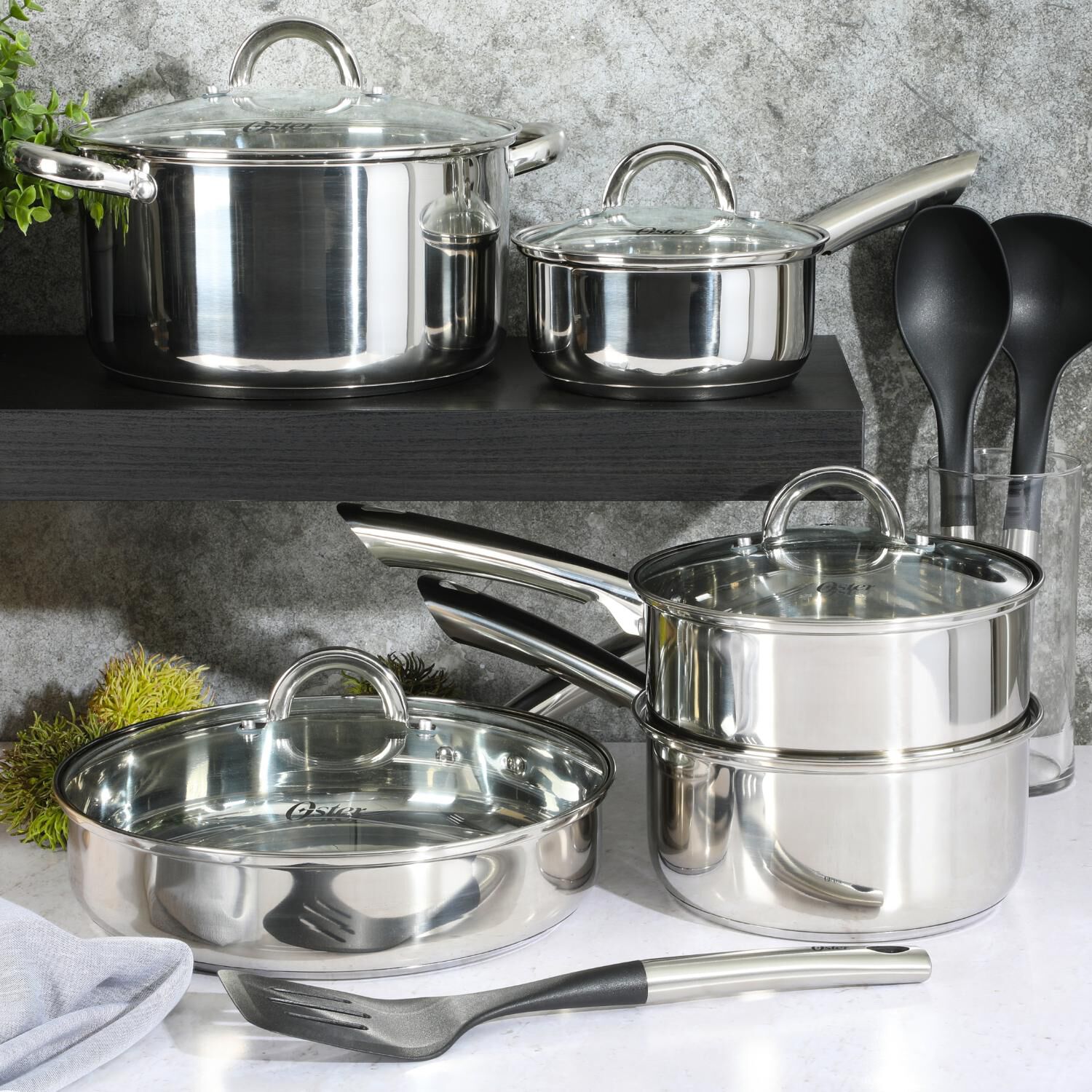 Bater&iacute;a De Cocina Acero Antiadherente Sangerfield 12 Pcs Oster image number 0.0