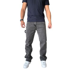 Jeans Cargo Elasticado Recto Gris