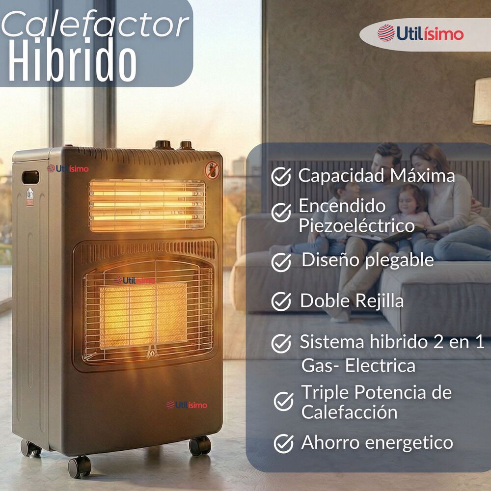 Estufa Hibrida Gas El&eacute;ctrica Plegable Con Accesorios 5kg A 15kg Glp . Eficiencia Energ&eacute;tica Clase A image number 2.0