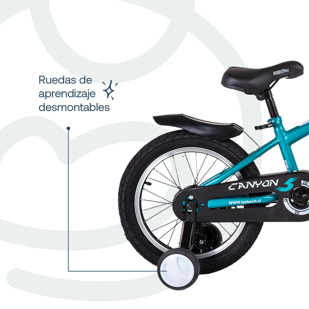 Bicicleta Canyon 16" Verde Cubre Cadena Niños 4-10 Años image number 5.0