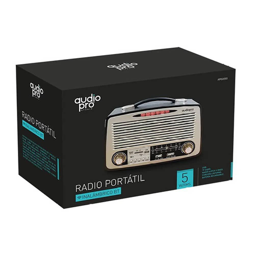 Radio Retro Port&aacute;til Bluetooth Audiopro Bt 5.0 10w Rms Usb Tf Radio Am/fm Bat Recargable Ap02051 image number 4.0