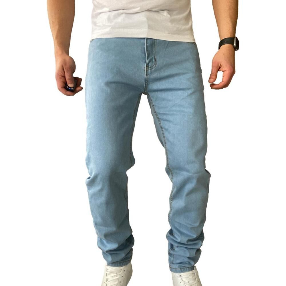 Pantalón Jeans Elasticado Slim Celeste image number 6.0