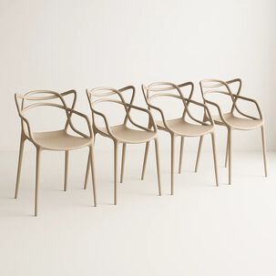 Pack De 4 Sillas De Terraza O Comedor Master - Beige