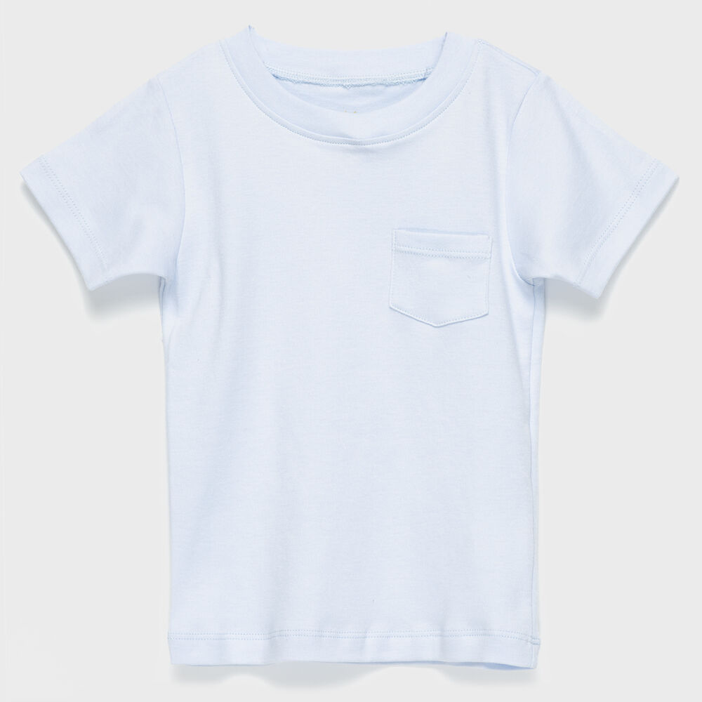 Polera Celeste Bolsillo Algodón Peruano image number 0.0