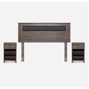 Cama Europea Rosen New Style 4 Plus / 2 Plazas / Base Normal  + Set Maderas Ferrara Gris