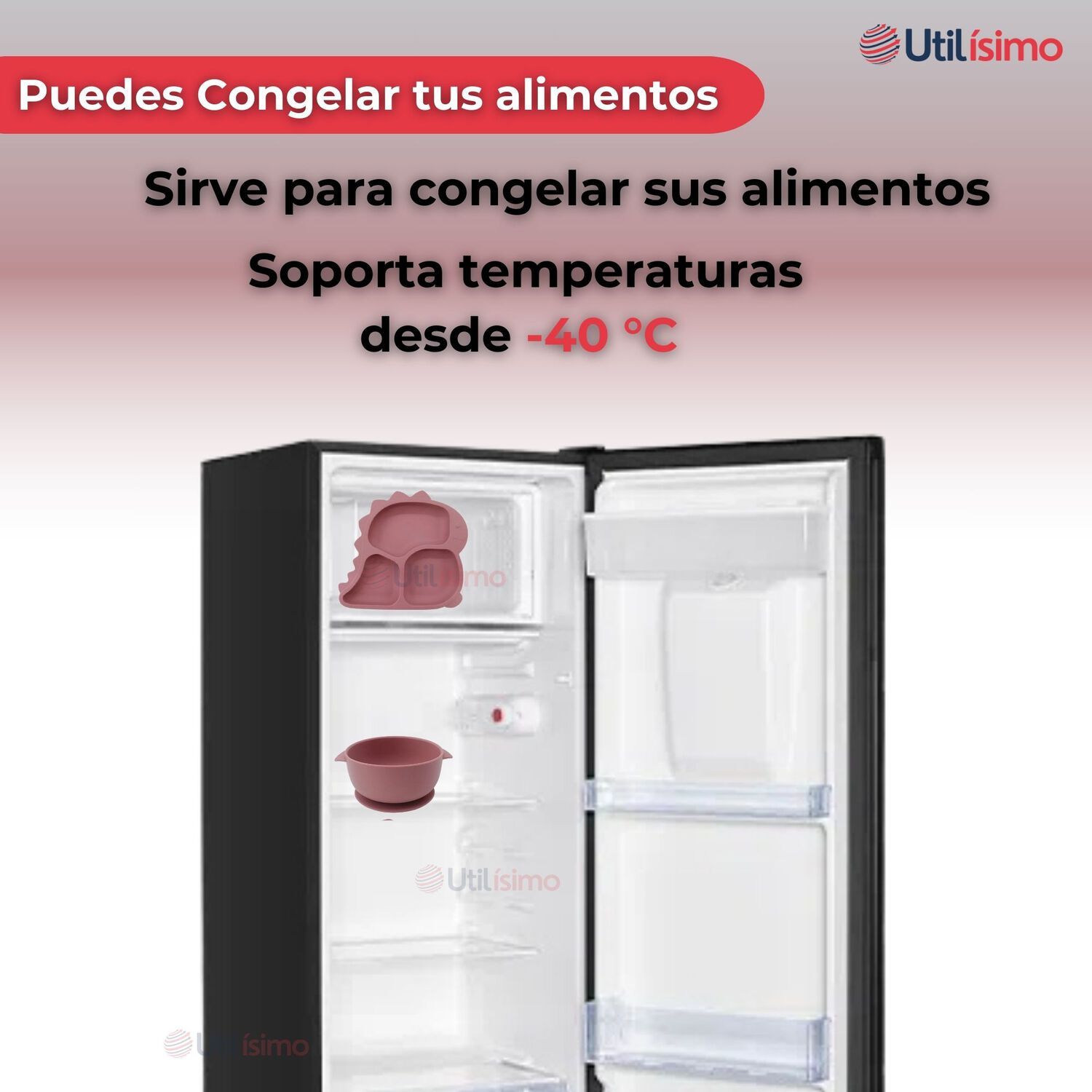 Set Alimentaci&oacute;n Silicona Beb&eacute; 5 Piezas Dinosaurio Libre Bpa Color Rosa Oscuro image number 8.0