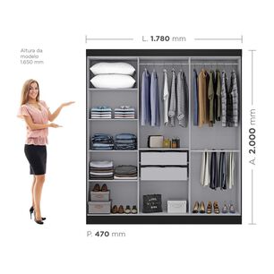 Cl&oacute;set Di Poretti Design Closet Paris / 6 Puertas / 2 Cajones
