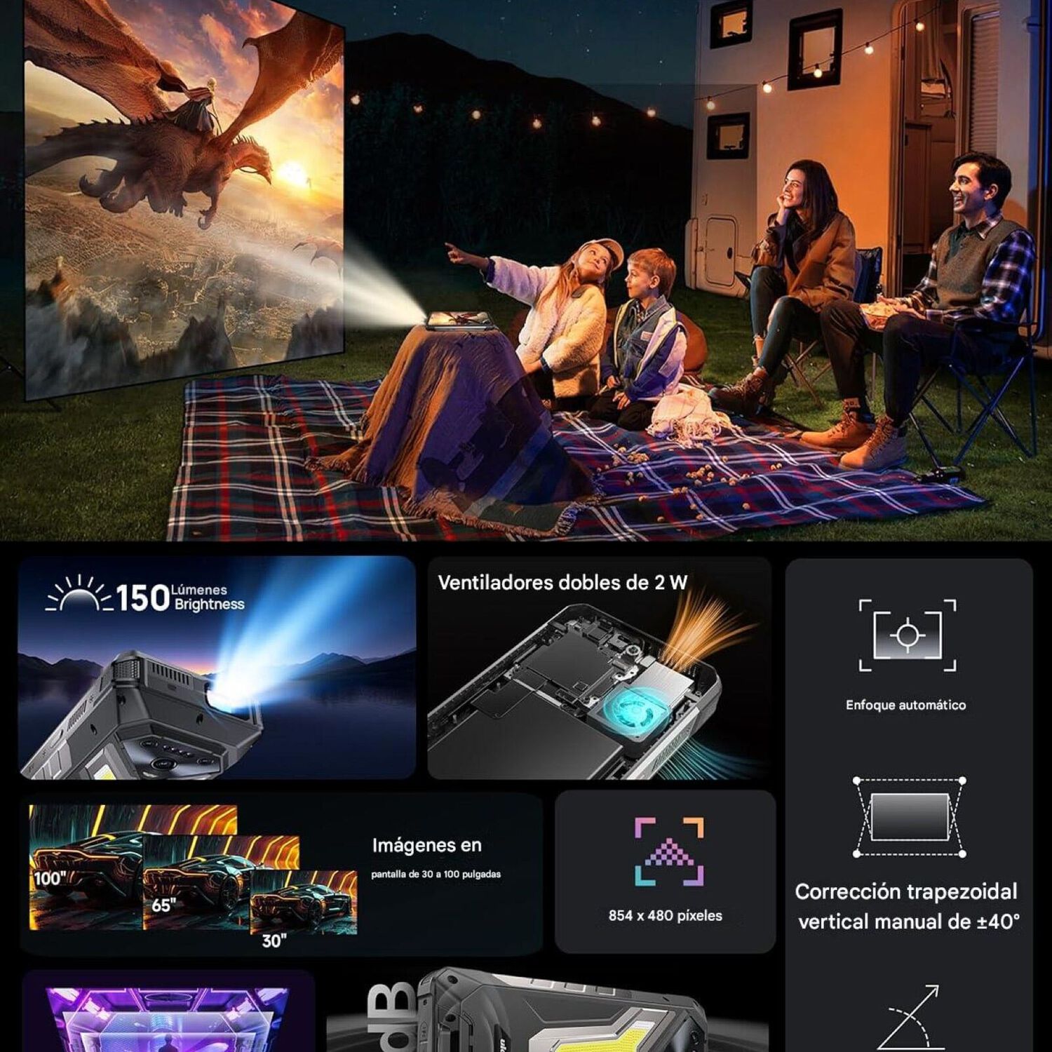 Ulefone Armor 34 Pro Proyector Dlp 25500mah 5g Luz 1100lm image number 1.0