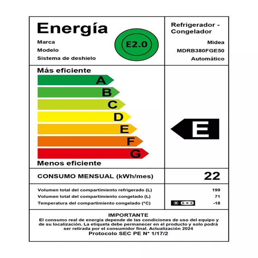 Refrigerador Midea Bottom Freezer No Frost 270 Litros Mdrb380fge50 image number 3.0