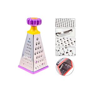 Rallador Rebanador 4 Caras Cuadrado Acero Mango Ergon&oacute;mico