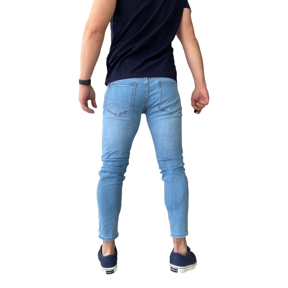 Jeans Rasgados Super Slim Fit Ankle Fit Celeste 14781 image number 2.0