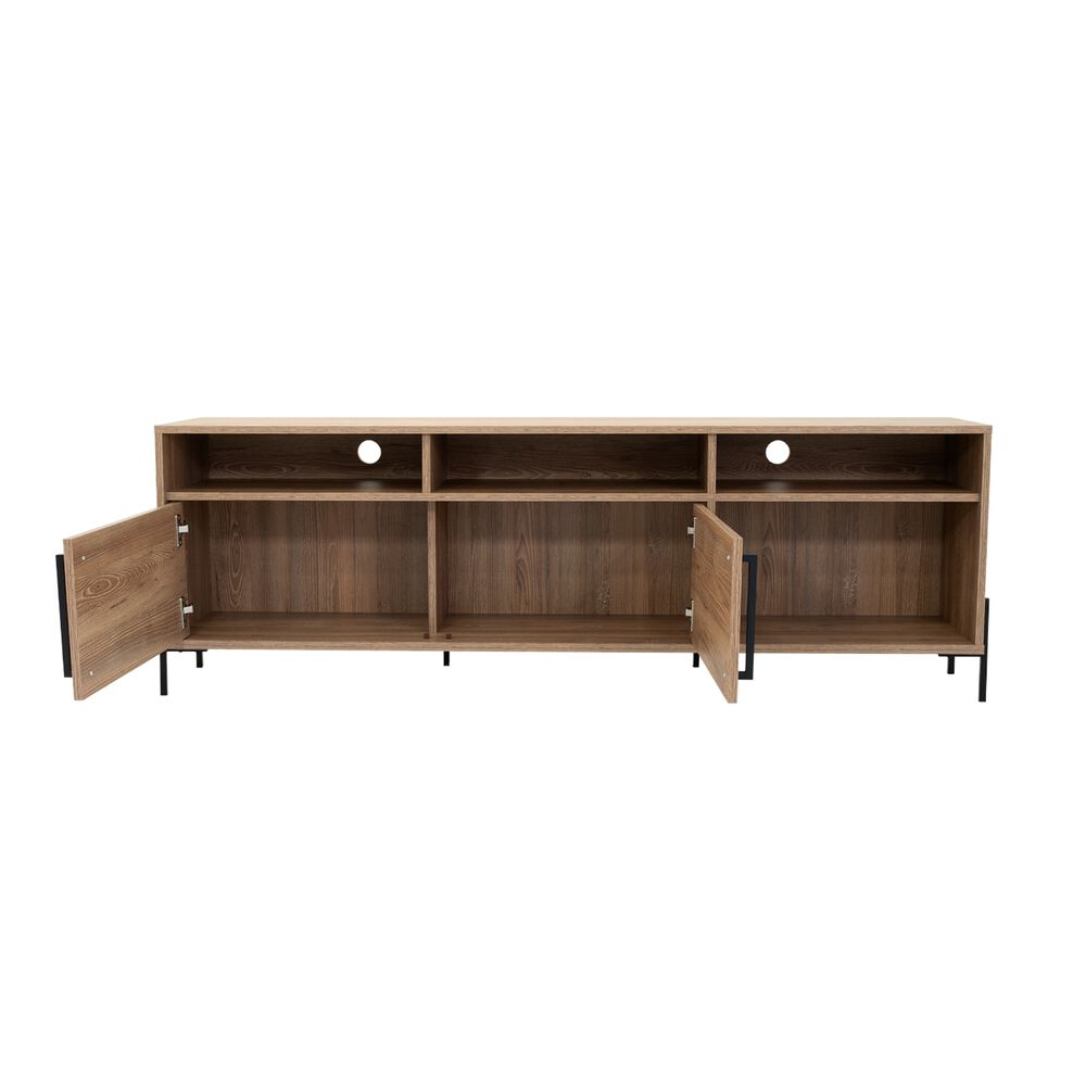 Mesa De Tv 70" Con 2 Puertas 53,4x158,5x34,6 Cm Caf&eacute; Claro image number 2.0