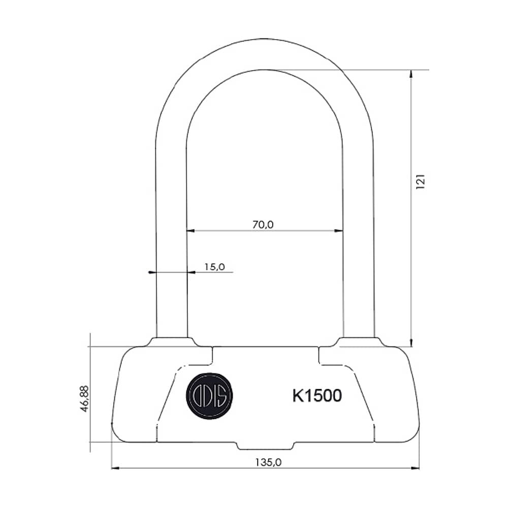 Candado Bicicleta U Lock Odis Bike K1500 15x185mm Llave Mapa image number 1.0