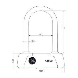 Candado Bicicleta U Lock Odis Bike K1500 15x185mm Llave Mapa