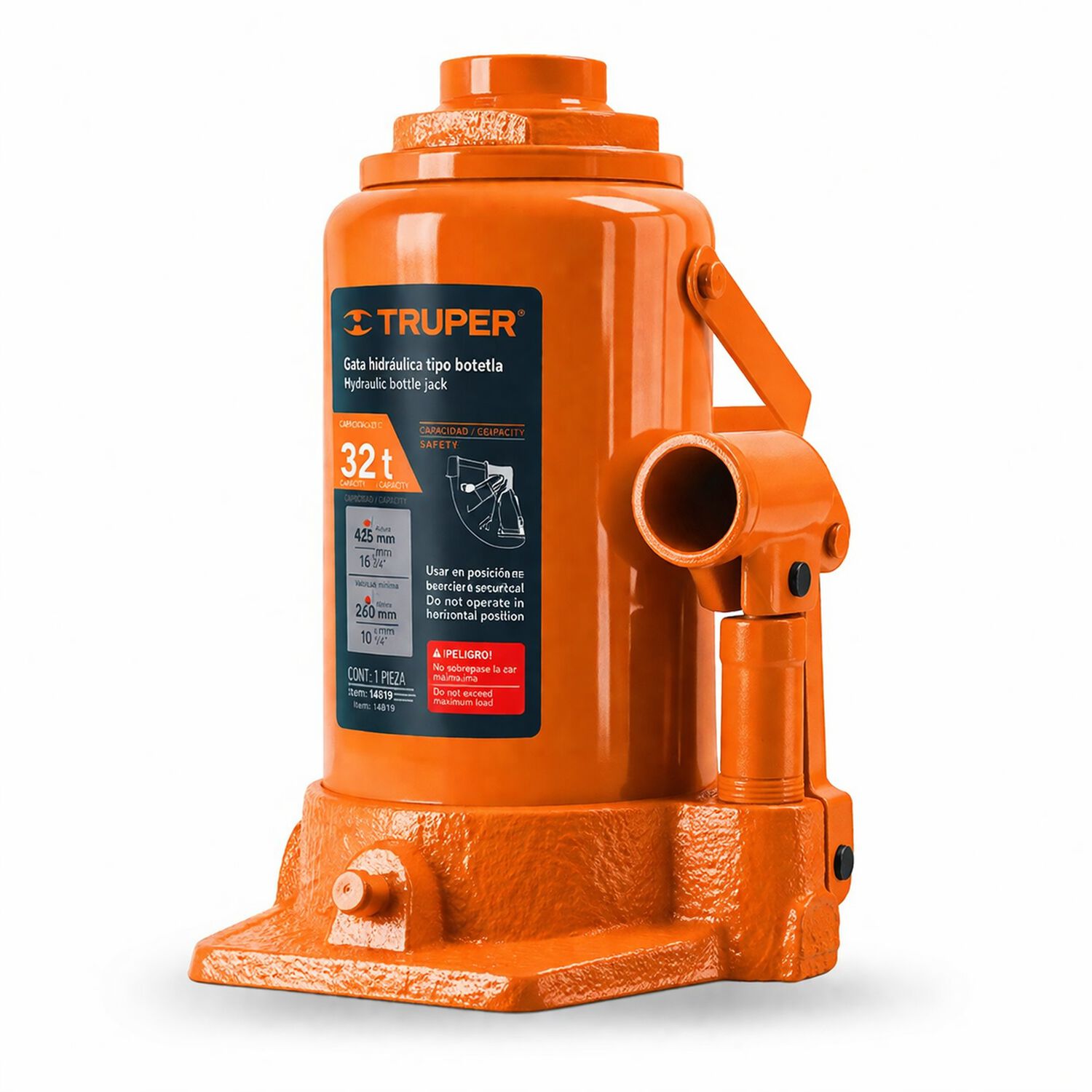 Gata Hidraulica T/botella Para 32 Ton Gat-32, Truper image number 0.0