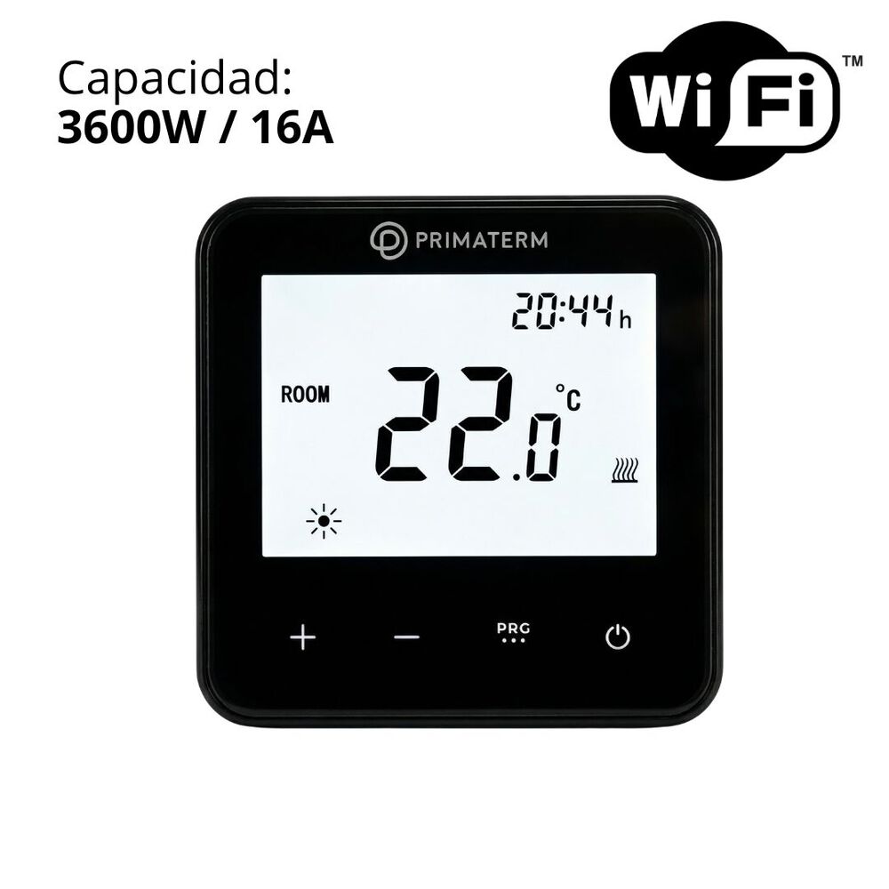 Termostato Inteligente Programable 3600w Wifi Negro Primaterm image number 1.0