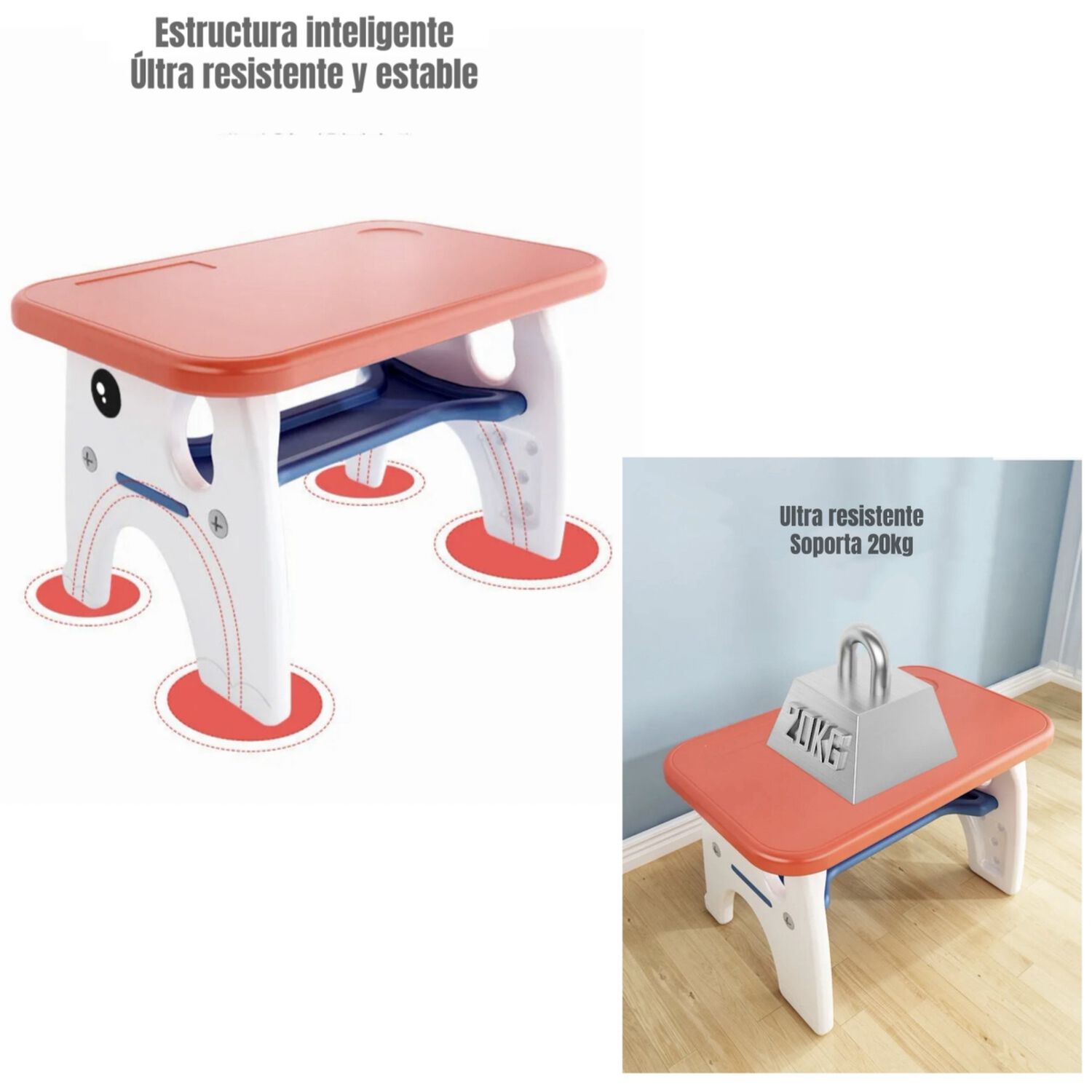 Mesa Con Silla Montessori Para Ni&ntilde;os 4 En 1 By Lubabycas image number 6.0