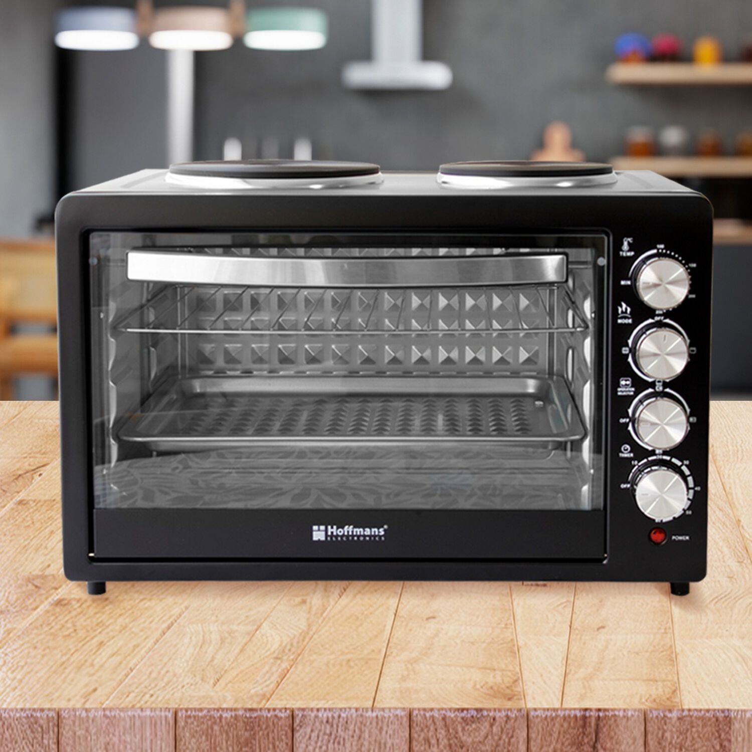 Horno El&eacute;ctrico 55 Litros Con 2 Placas 2000w + 1600w Grill image number 6.0