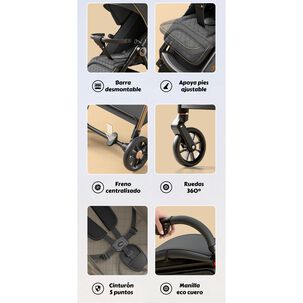 Coche De Paseo &Uacute;ltra Resistente 25kg Tek Negro Lubabycas