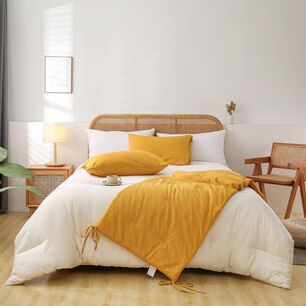 Set De Piecera De Lino Con 2 Fundas De Almohada