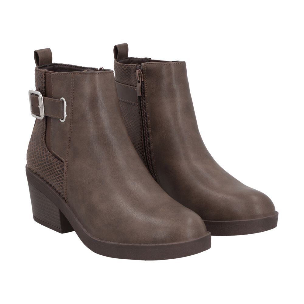 Botin Casual Mujer Caf&eacute; Taco Medio Harper Police image number 4.0