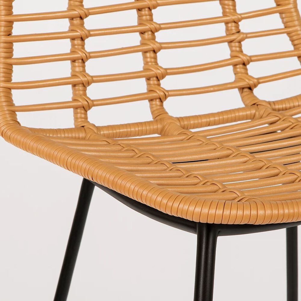 Pack De 4 Taburetes Alto De Terraza Rattan Grecia Color Madera image number 5.0