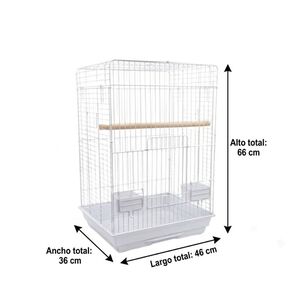 Jaula Rectangular Para Aves Pajaros Con Comederos Bandeja Extraible