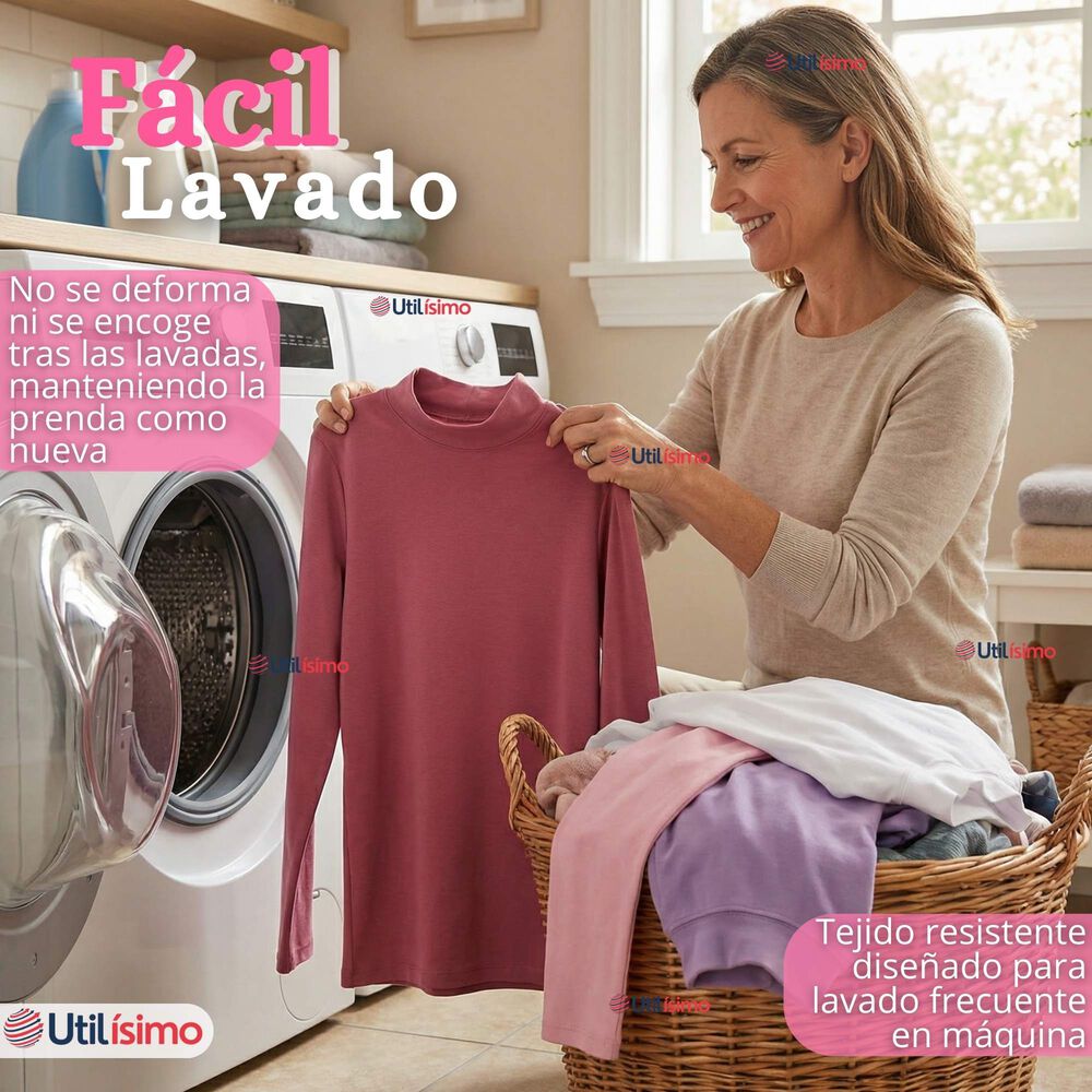 Polera Camiseta Bamb&uacute; Rosada Cuello Beatle Primera Capa Manga Larga Ni&ntilde;a image number 9.0