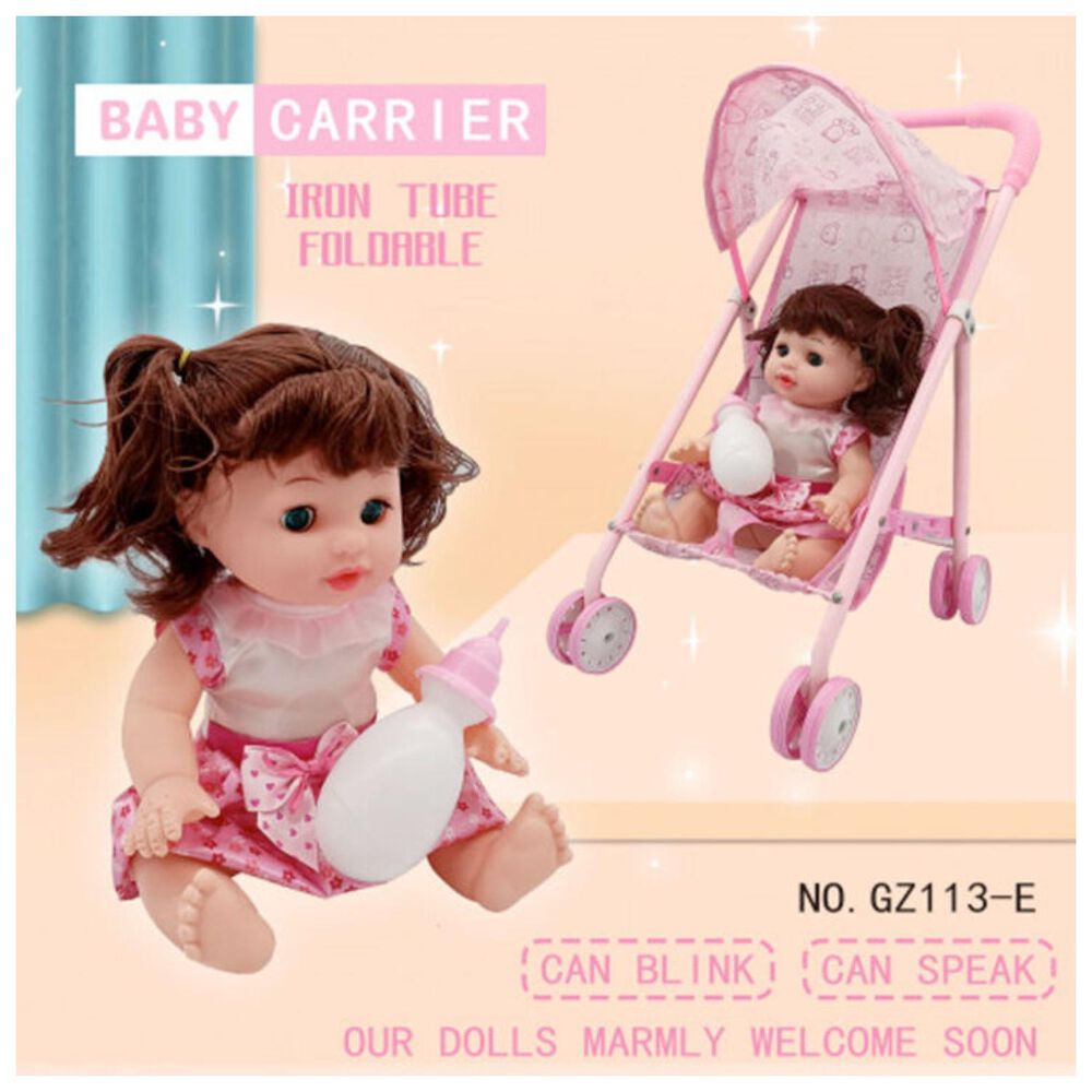 Juguete Mu&ntilde;eca Con Carrito Rosado Infantil image number 1.0
