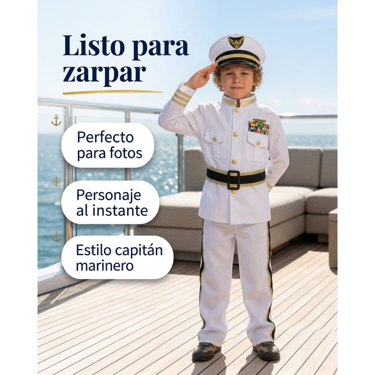Disfraz Capit&aacute;n Marino Infantil image number 3.0