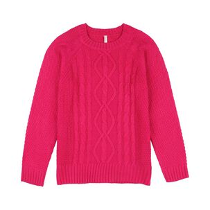 Sweater Trenzado Delantero Cuello Redondo Mujer Geeps