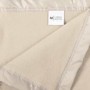 Frazada Polar Borde Satin Linea Hotel 2 Plazas Crudo