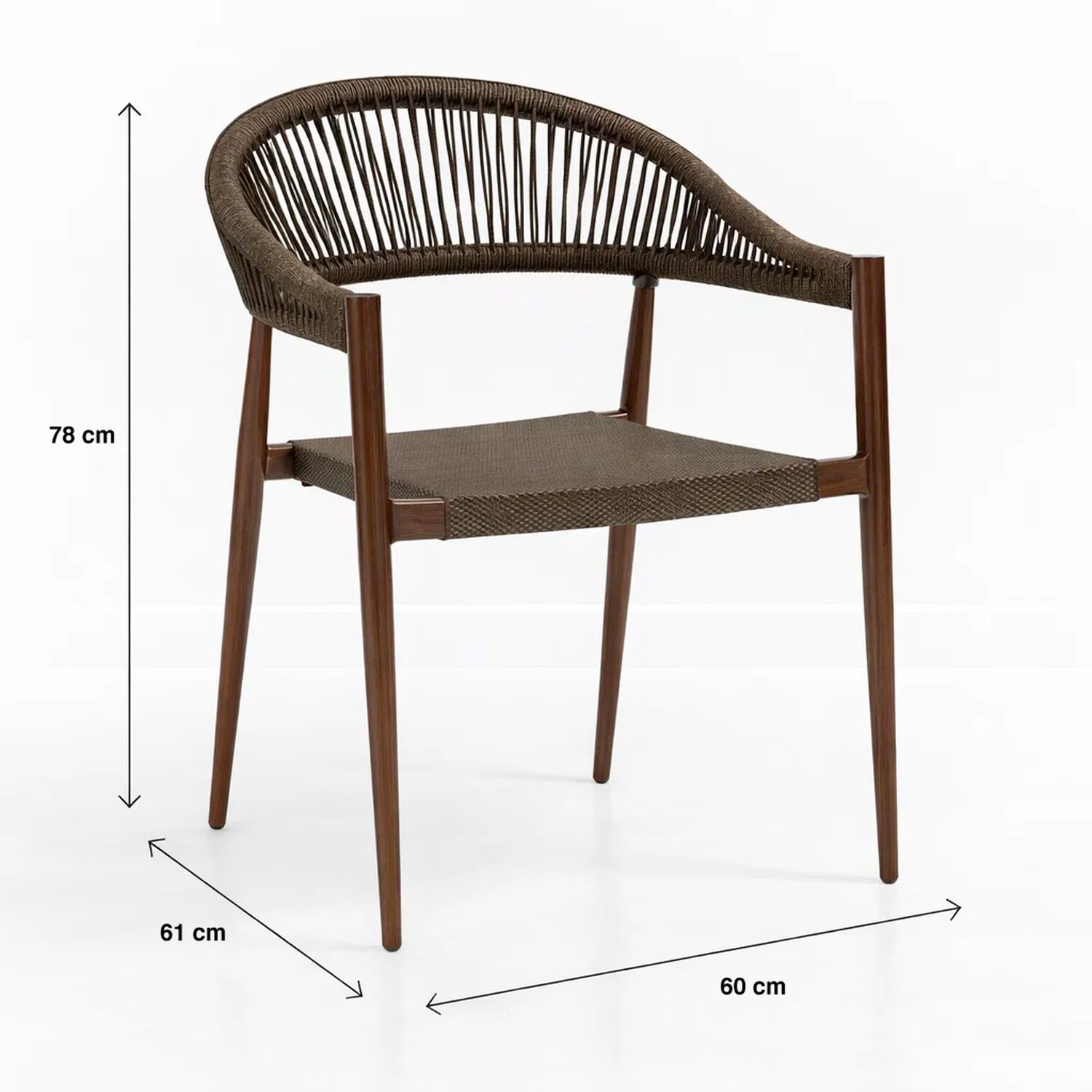 Pack De 4 Sillas De Terraza Douce - Aluminio Y Rattan image number 3.0