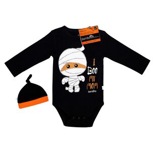 Body Y Gorrito Halloween Momia Ni&ntilde;o 9-12 Meses