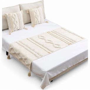 Piecera Boho 2 Plazas O King Pie De Cama Medida 210cm X 70cm + 2 Fundas 45cm X 45cm - Pb2-7