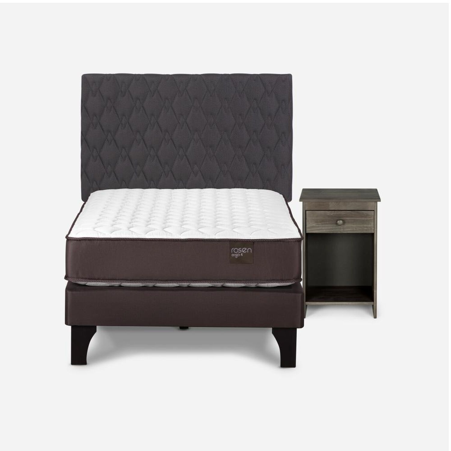 Cama Europea Rosen New Ergo T / 1.5 Plazas / Base Normal + Set De Maderas image number 0.0