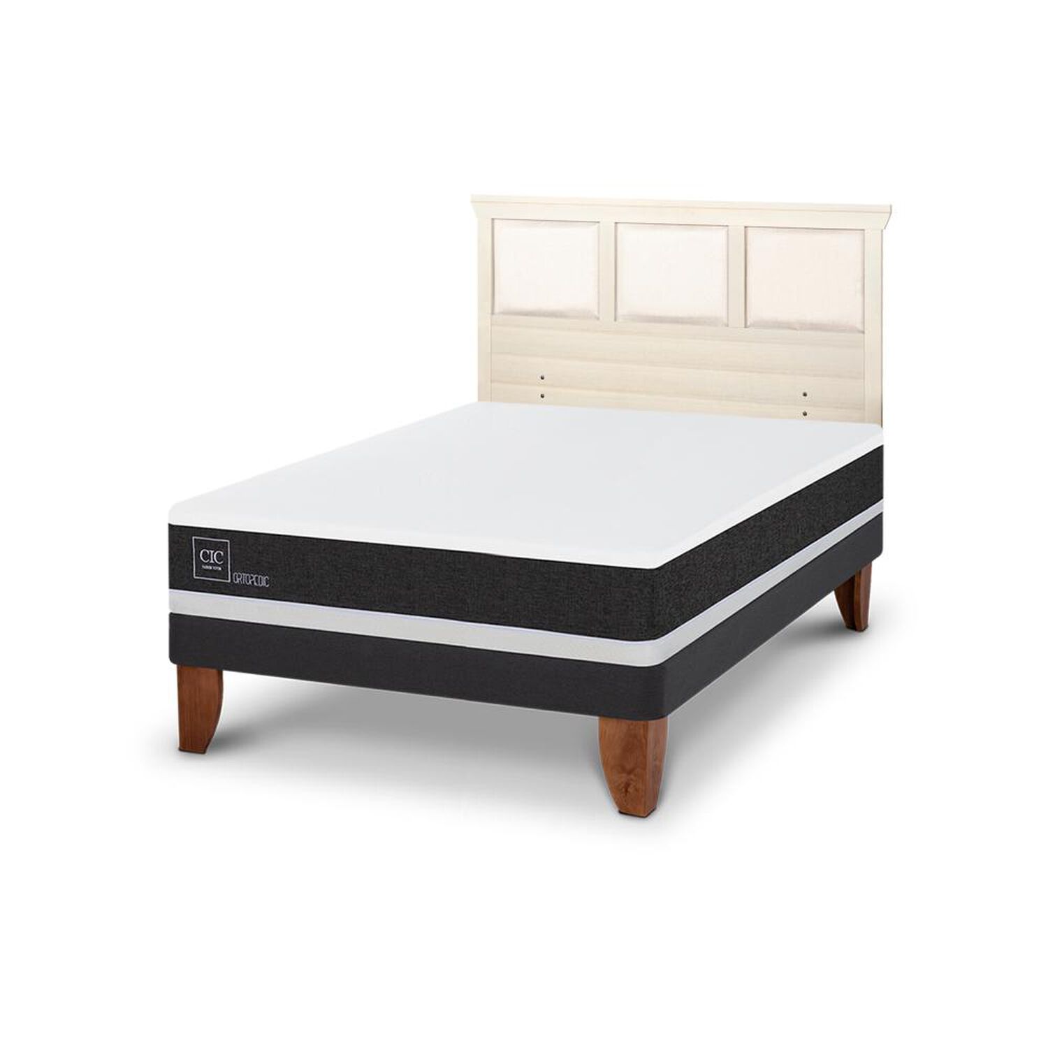 Cama Europea Cic Ortopedic / 2 Plazas / Base Normal + Respaldo image number 3.0