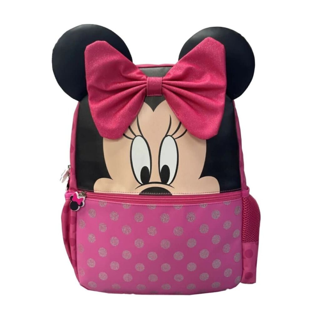 Mochila Infantil Rosa Orejas Lazo Grande Diseño Divertido image number 0.0