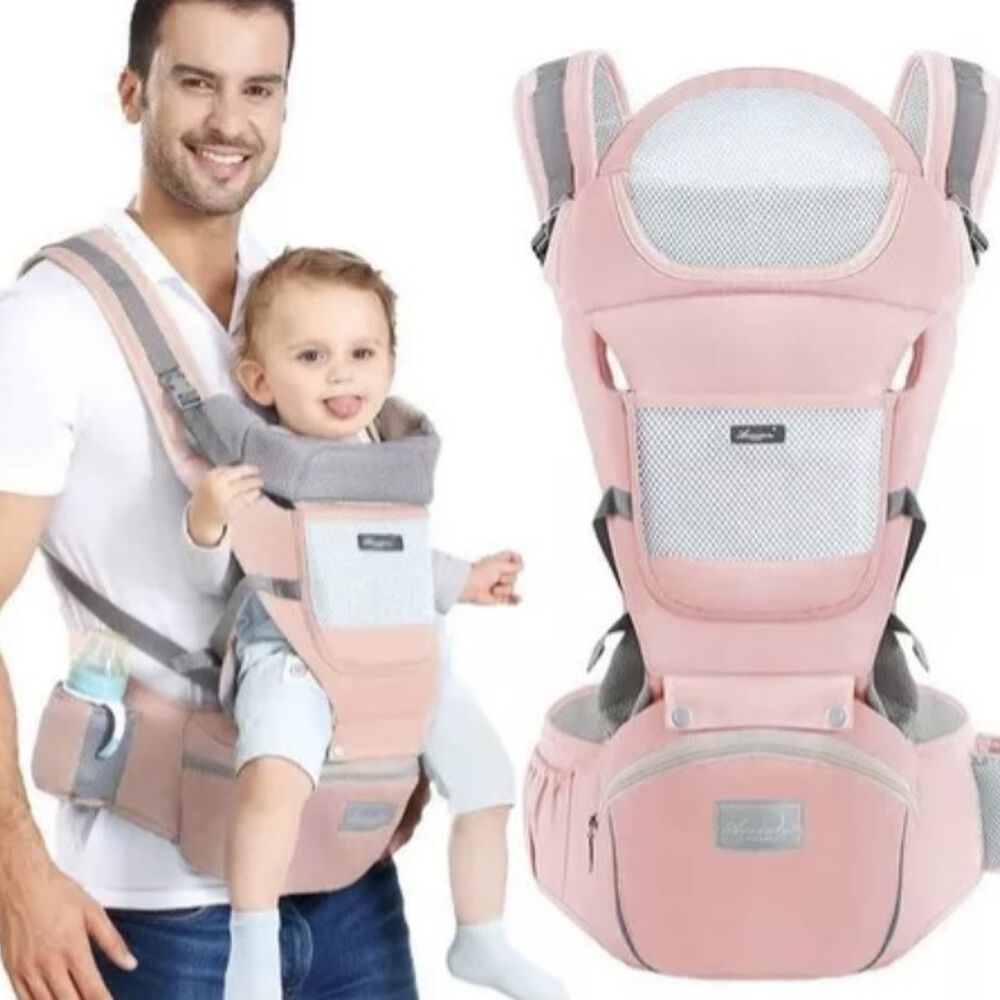 Mochila Porta Bebes Ergonómica Asiento Multifuncional 6 En 1 Rosa image number 0.0