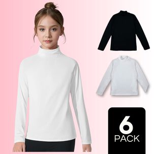 Pack 6 Camisetas Algodón Poleras Beatle De Niña Primera Capa