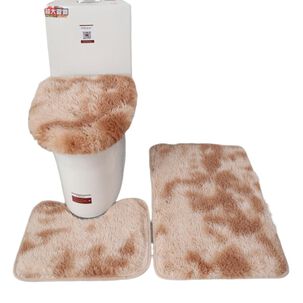 Set De Alfombras Peludo Para Baño 3 Piezas Burdeo