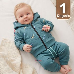 Buzo Poler&oacute;n Con Capucha 2 Piezas Beb&eacute; Ni&ntilde;o Green Dinosaur