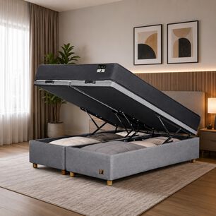 Cama Ba&uacute;l Mons Black / 2 Plazas / Base Dividida