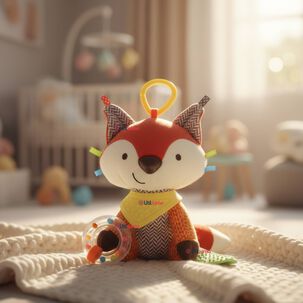 Juguete Peluche Animales Sensorial Con Mordedor Y Sonajero Dise&ntilde;o Zorrito Ni&ntilde;a Y Ni&ntilde;o