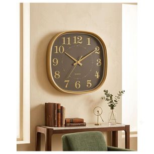 Reloj De Pared Mural Minimalista Cuadrado Anal&oacute;gico Marron