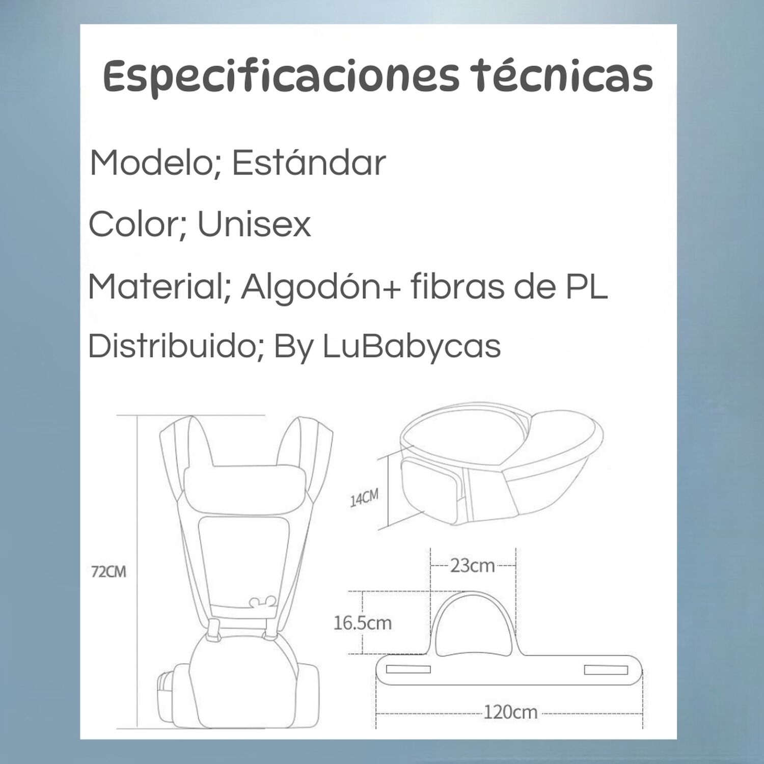 Portabeb&eacute; Ergonomico 6 En 1 Azul By Lubabycas image number 8.0