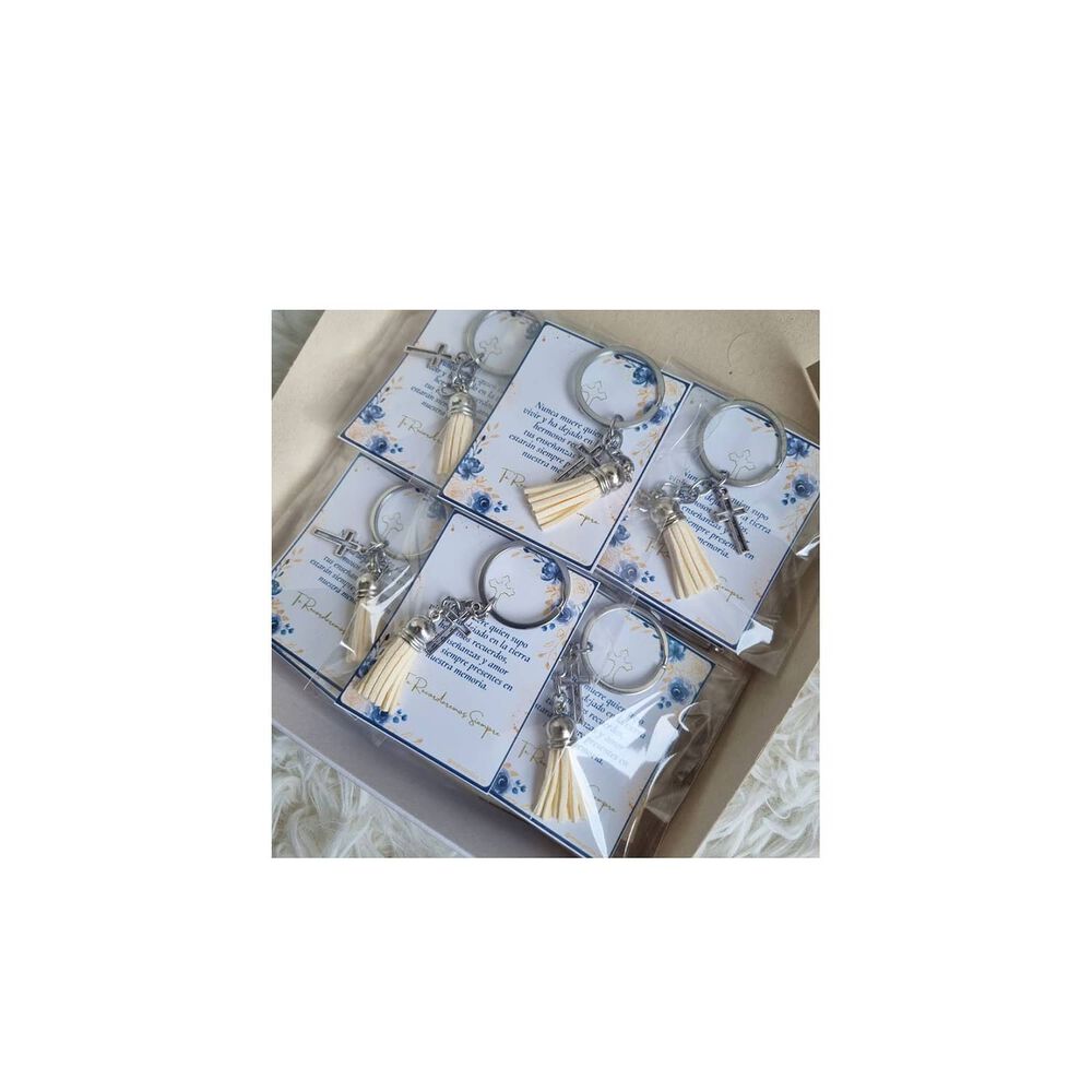 Recuerdos Encintados Condolencias 12 Llaveros + Tarjetas image number 2.0