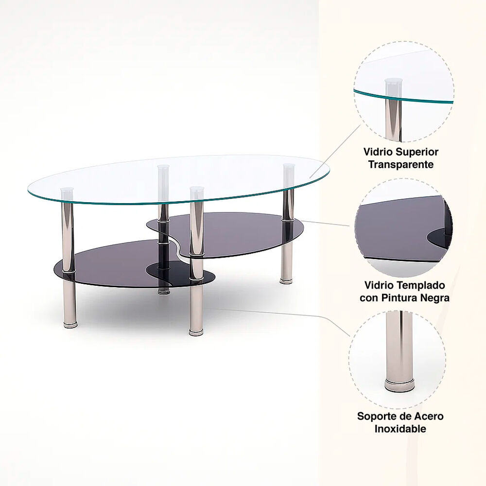 Mesa De Centro Vidrio 2 Caras image number 11.0